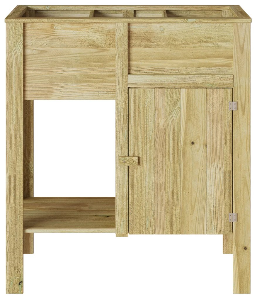 vidaXL Κρεβάτι Κήπου με Αποθήκη 85x46x96 εκ. Μεταχειρισμένο Ξύλο Πεύκης