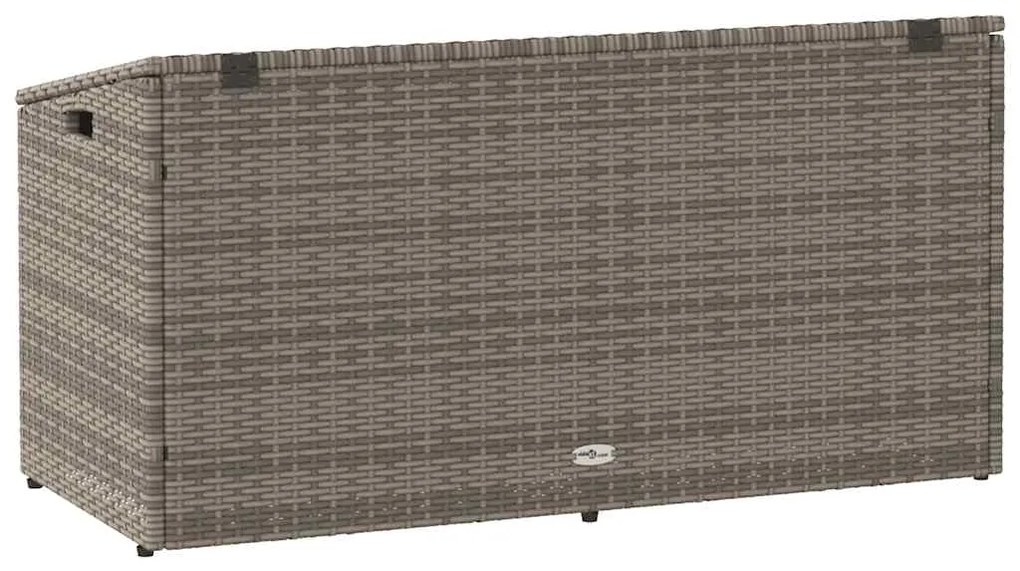 vidaXL κουτί αποθήκευσης κήπου γκρι 110x50x58 cm Poly Rattan