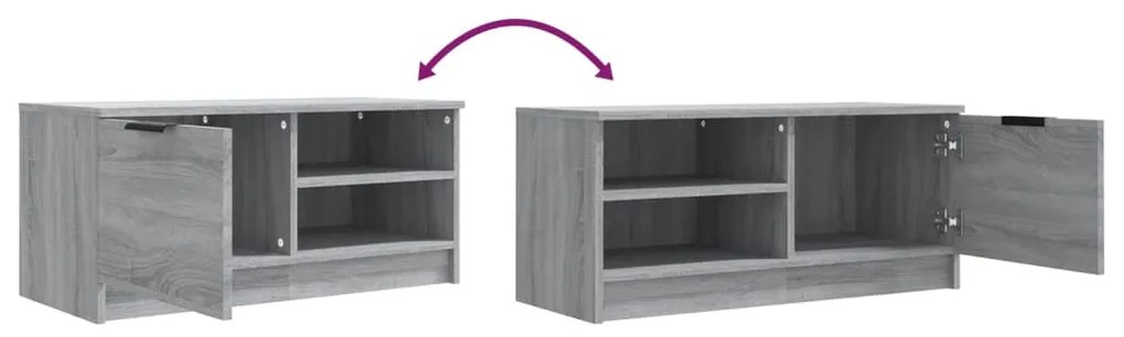 Έπιπλο Τηλεόρασης Γκρι Sonoma 80x35x36,5 εκ. Επεξεργασμένο Ξύλο 817119
