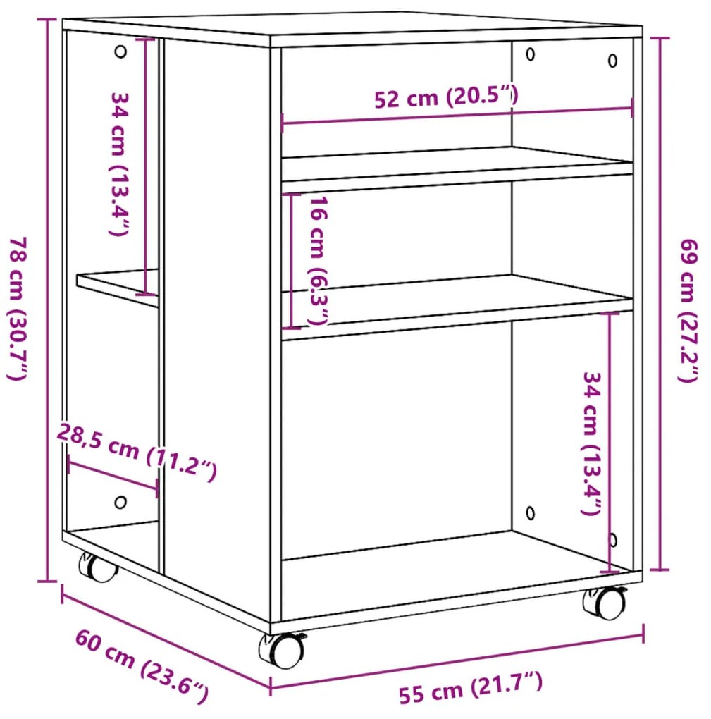 ΒΟΗΘΗΤΙΚΟ ΤΡΑΠΕΖΙ ΜΕ ΡΟΔΕΣ ΓΚΡΙ ΣΚΥΡ 55X60X78 ΕΚ ΕΠΕΞ. ΞΥΛΟ 853158