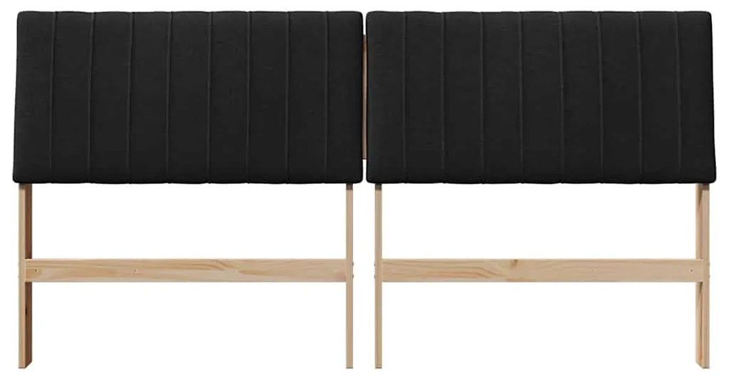 vidaXL Ταπετσαρισμένο κεφαλάρι Μαύρο 180 cm Στερεά ξυλεία πεύκου