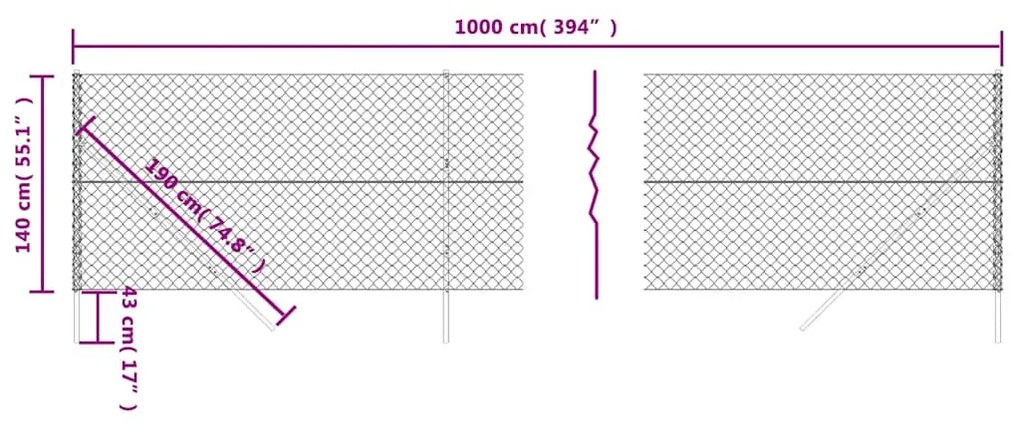 vidaXL Συρματόπλεγμα Περίφραξης Πράσινο 1,4 x 10 μ.