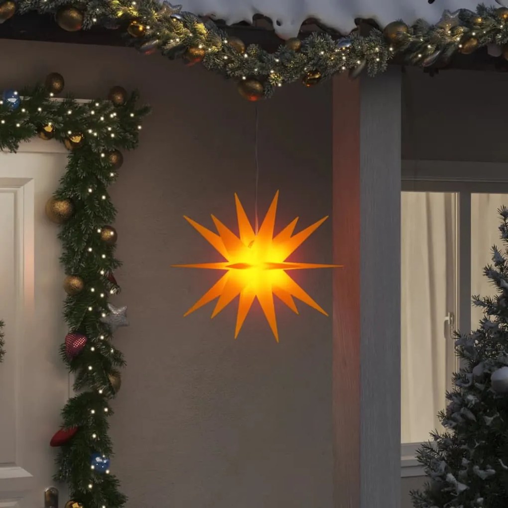 vidaXL Φωτιστικό Χριστουγεννιάτικο με LED Αναδιπλούμενο Κίτρινο 43 εκ
