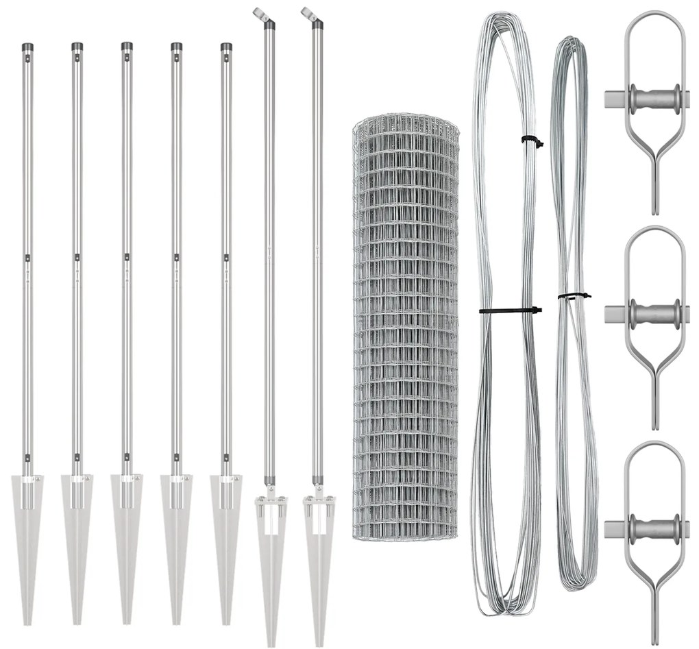 vidaXL Euro Fence με 7 Σφήνες 1.4x10 μ Γαλβανισμένο Ατσάλι