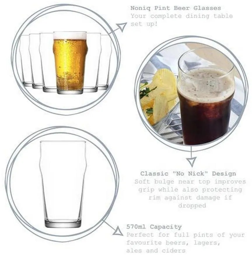Ποτήρι Μπύρας NONIQ 570ml - LAV - 6 ΤΜΧ