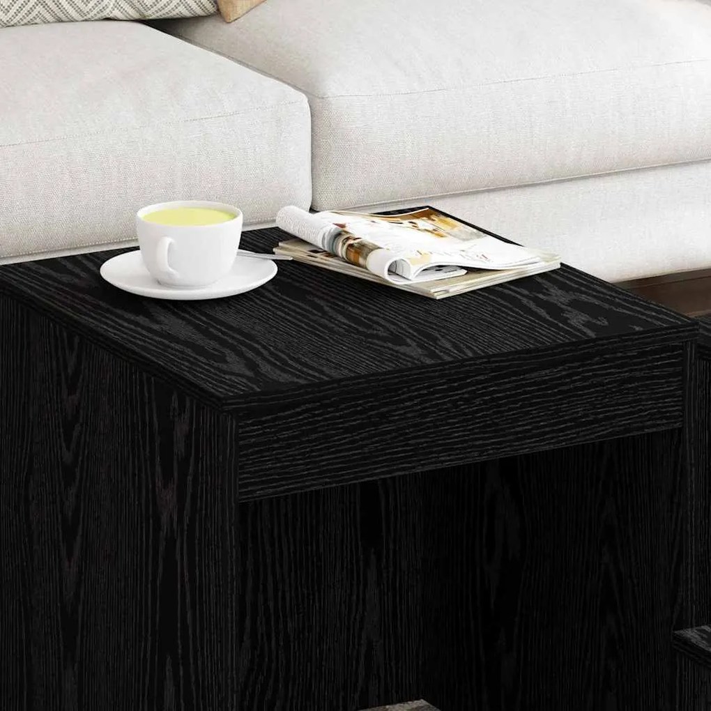 vidaXL Τραπεζάκια Σαλονιού 3 pcs Μαύρη δρυς 45 x 45 x 45 cm