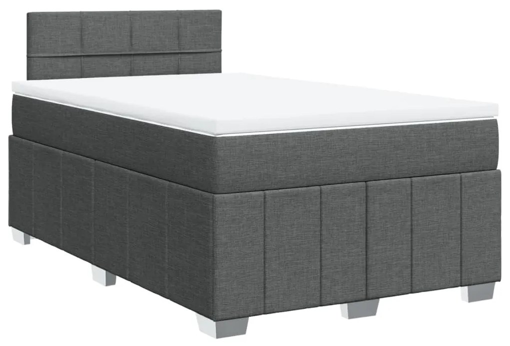 ΚΡΕΒΑΤΙ BOXSPRING ΜΕ ΣΤΡΩΜΑ ΣΚΟΥΡΟ ΓΚΡΙ 120X200 ΕΚ. ΥΦΑΣΜΑΤΙΝΟ 3287036