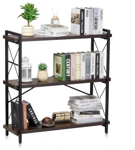 VEVOR Metal Bookshelf Rustic Bookshelf 3-Tier for Living room Bedroom &amp; Office