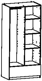 Ντουλάπα Coben δίφυλλη-Δρυς - Λευκό