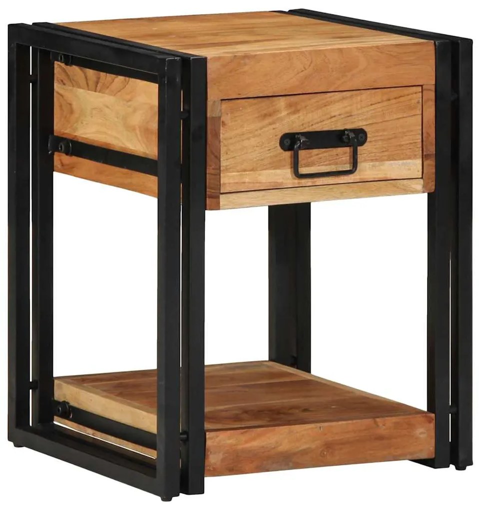 vidaXL Κομοδίνο 2 pcs Καφέ 40 x 40 x 50 cm Μασίφ ξύλο ακακίας