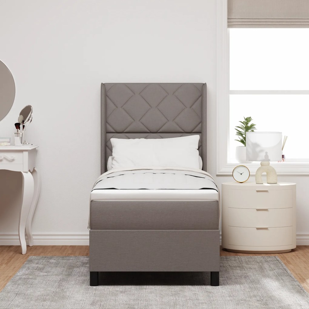 vidaXL Κρεβάτι Box Spring με Στρώμα Ταούπ 80x200 cm Υλικό