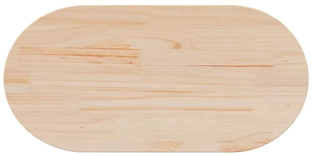 vidaXL Επιφάνεια Τραπεζιού Οβάλ 80x40x2,5 εκ. από Μασίφ Ξύλο Πεύκου