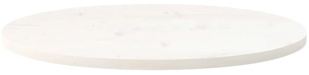 vidaXL Επιφάνεια Τραπεζιού Οβάλ Λευκή 70x35x2,5 εκ. Μασίφ Ξύλο Πεύκου