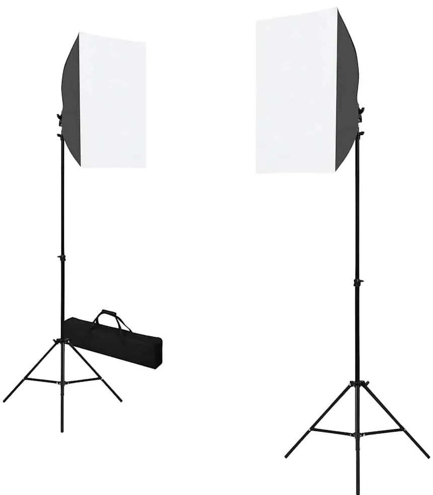 vidaXL Φωτιστικά Studio Επαγγελματικά 2 τεμ. Μαύρα 40x60 εκ. Ατσάλινα