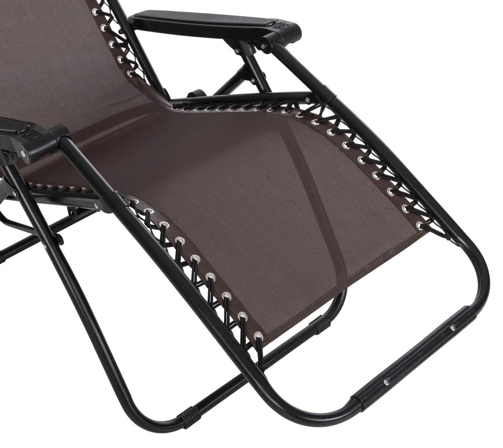 Καρέκλα - Πολυθρόνα RELAX COMPANION C5095.13 Μαύρο Μέταλλο με Καφέ Textiline 67x145x110Υεκ. 2αδα 67x145x110 εκ.