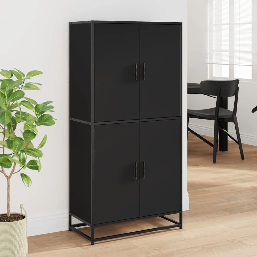 vidaXL Highboard Μαύρο 68x35x139 cm Κατασκευασμένο ξύλο