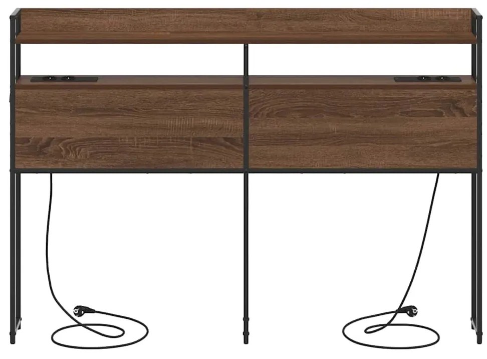 vidaXL Κεφαλάρι Αποθήκης με ράφι Καφέ δρυς 135 cm Επεξεργασμένο ξύλο