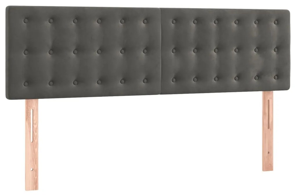 vidaXL Κρεβάτι Boxspring με Στρώμα Σκούρο Γκρι 140x190 εκ. Βελούδινο