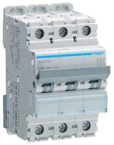 Αυτόματη Ασφάλεια 10Ka B 3x10A NBN310A Hager NBN310A