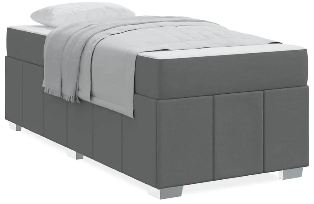 vidaXL Σκελετός Κρεβατιού Σκούρο γκρι 90 x 200 cm ύφασμα