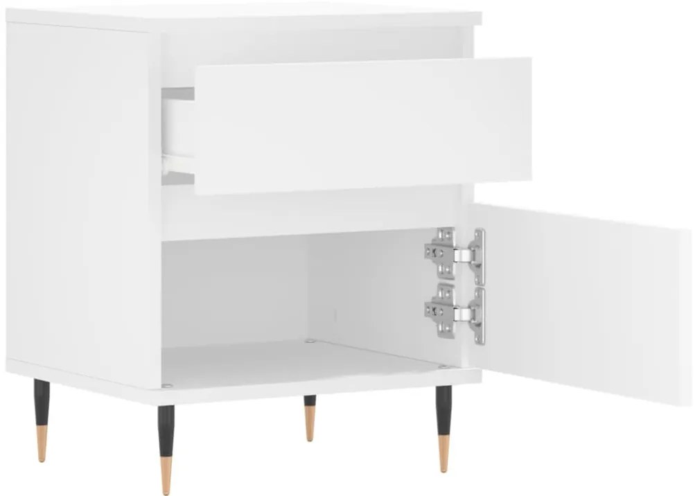 vidaXL Κομοδίνο Λευκό 40 x 35 x 50 εκ. από Επεξεργασμένο Ξύλο