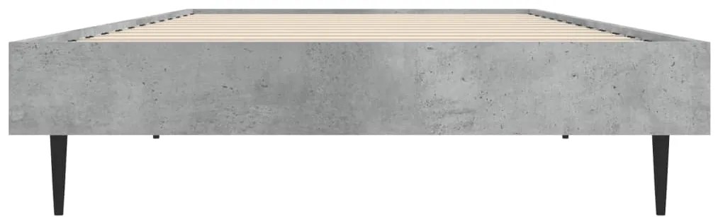 vidaXL Πλαίσιο Κρεβατιού Γκρι Σκυροδέματος 75 x 190 εκ. Επεξεργ. Ξύλο