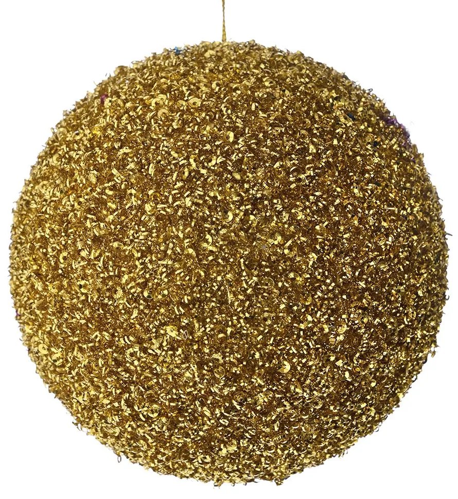 Χριστουγεννιάτικη Μπάλα Polyfoam Χρυσή Glitter 15εκ. iliadis 83529