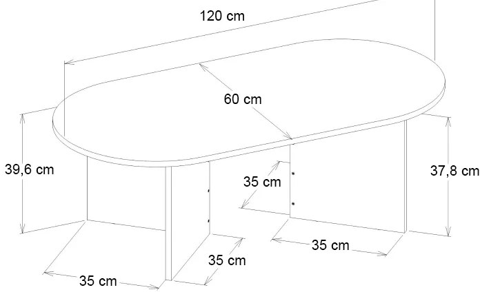 Τραπεζάκι σαλονιού Cortado Megapap χρώμα travertine 120x60x39,6εκ.