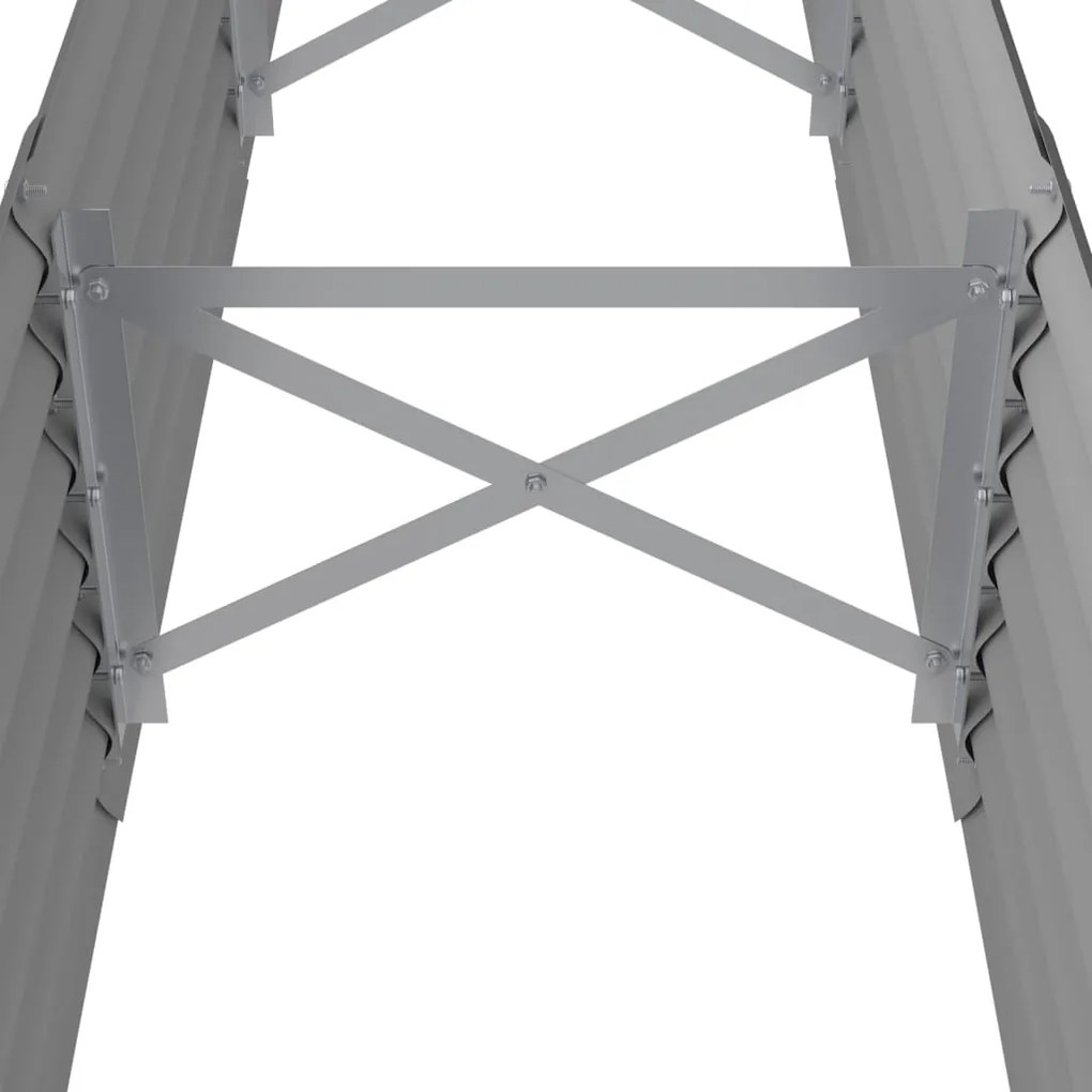 vidaXL Ζαρντινιέρα Γκρι 224x40x36 εκ. Γαλβανισμένος χάλυβας