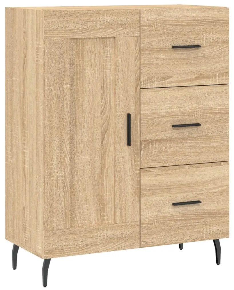 vidaXL Ντουλάπι Sonoma δρυς 69,5 x 34 x 180 εκ. από Επεξεργασμένο Ξύλο