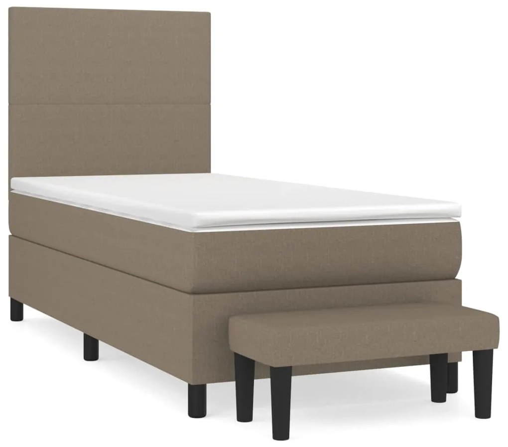 ΚΡΕΒΑΤΙ BOXSPRING ΜΕ ΣΤΡΩΜΑ TAUPE 90X190 ΕΚ.ΥΦΑΣΜΑΤΙΝΟ 3136401