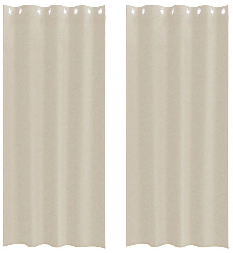 vidaXL Κουρτίνες με κουρτίνες 2 pcs Άμμος 140x175cm Πολυεστέρας