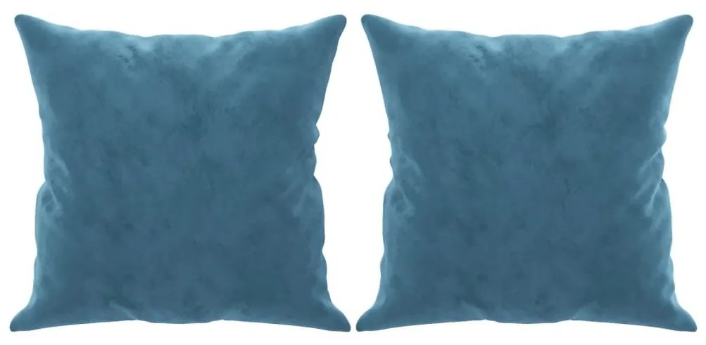 Καναπές Τριθέσιος Μπλε 180 εκ. Βελούδινος με Μαξιλάρια - Μπλε