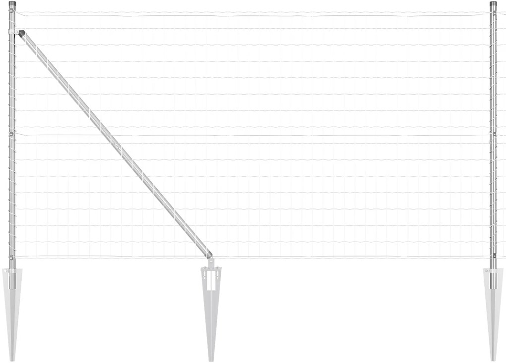 vidaXL Euro Fence με 7 Στηρίγματα Σπικάλ 1x10 μ Γαλβανισμένος Χάλυβας