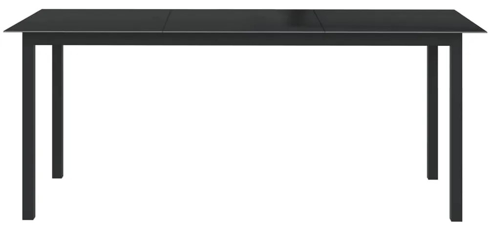 Τραπέζι Κήπου Μαύρο 190 x 90 x 74 εκ. από Αλουμίνιο / Γυαλί 312202