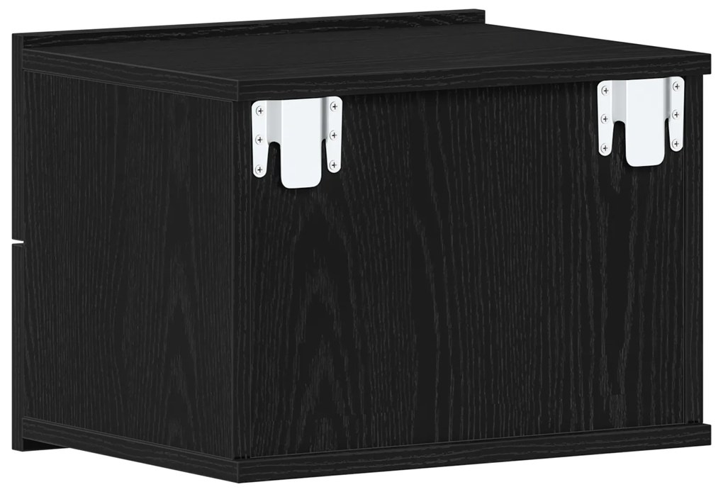 vidaXL Κομοδίνο Μαύρο Δρύς 40x30x30 εκ Επεξεργασμένο Ξύλο