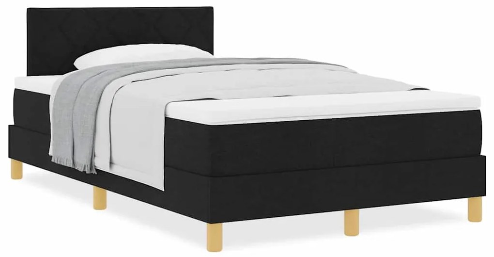 vidaXL Κρεβάτι box spring με στρώμα Μαύρο 120 x 200 cm ύφασμα
