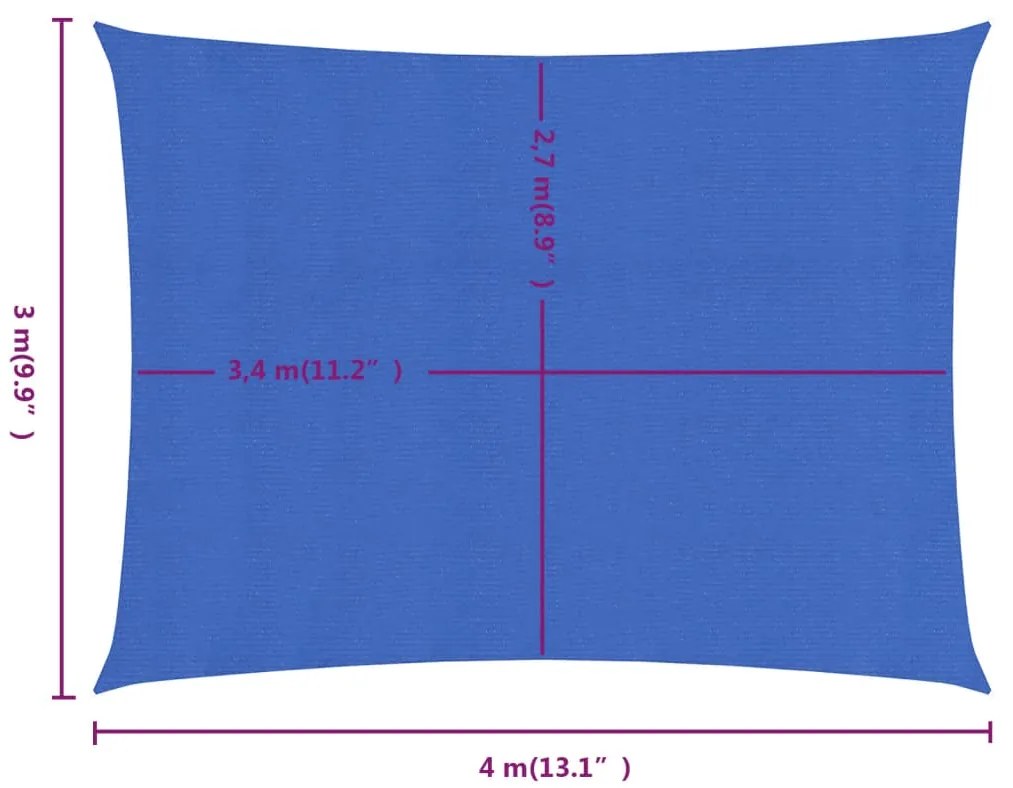 ΠΑΝΙ ΣΚΙΑΣΗΣ ΜΠΛΕ ΟΡΘΟΓΩΝΙΟ 3X4 Μ. ΑΠΟ HDPE 160 ΓΡ/Μ² 311512