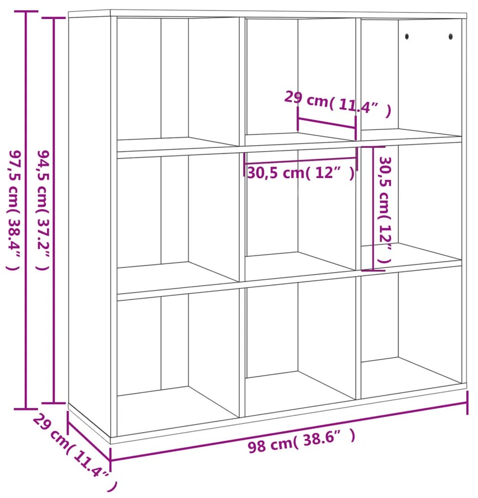Βιβλιοθήκη Καπνιστή Δρυς 98 x 29 x 97,5 εκ. 815450