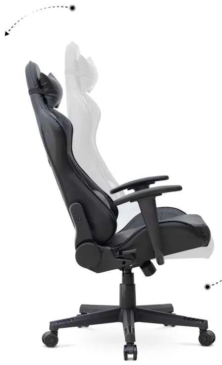 Καρέκλα γραφείου Gaming Alonso Megapap από τεχνόδερμα χρώμα μαύρο 67x70x125/135 εκ.