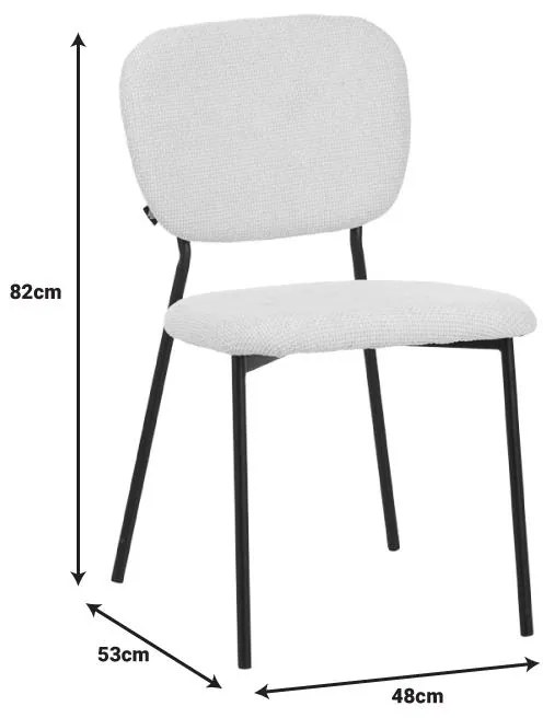 Καρέκλα Cathair με ύφασμα μπουκλέ μουσταρδί και μαύρα μεταλλικά πόδια 48x53x82 εκ. 4αδα 48x53x82 εκ.