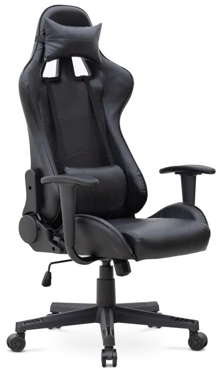 Καρέκλα γραφείου Gaming Alonso Megapap από τεχνόδερμα χρώμα μαύρο 67x70x125/135 εκ.-GP040-0008,1