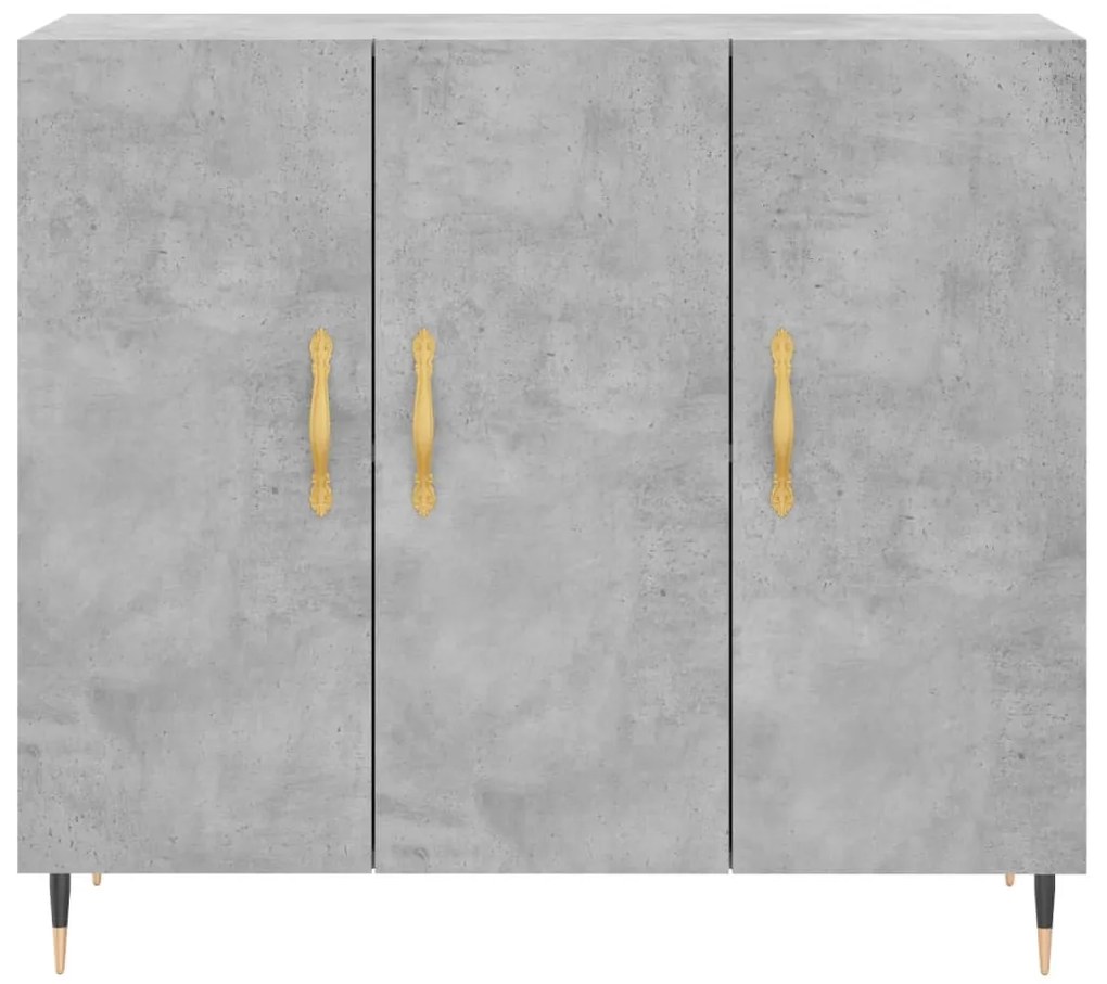 vidaXL Ντουλάπι Γκρι Σκυροδέματος 90x34x80 εκ. Επεξεργασμένο Ξύλο