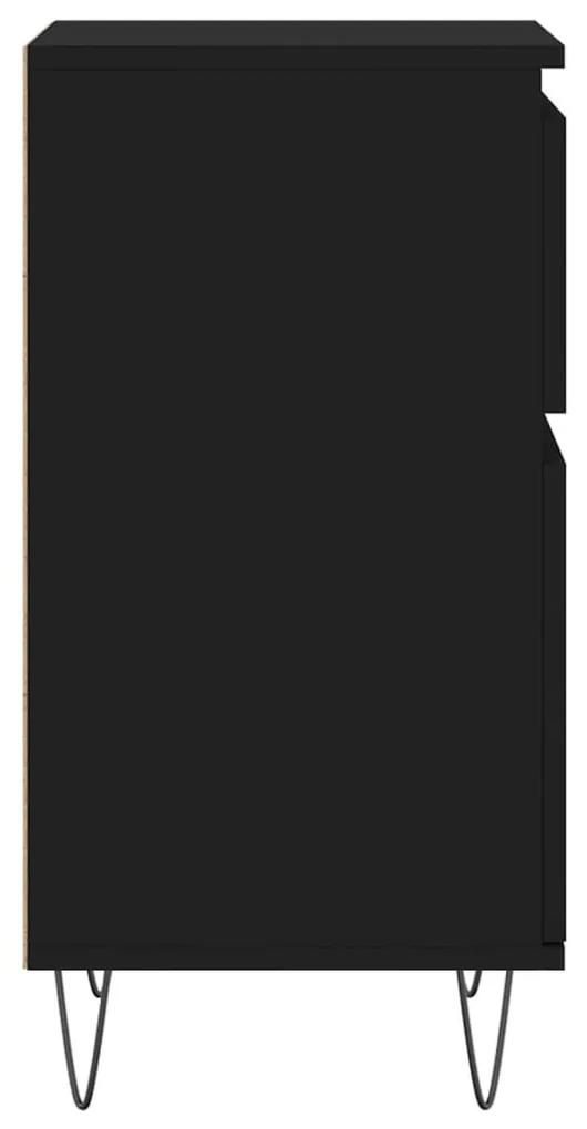 Ντουλάπια 2 τεμ. Μαύρα 40 x 35 x 70 εκ. από Επεξεργασμένο Ξύλο - Μαύρο