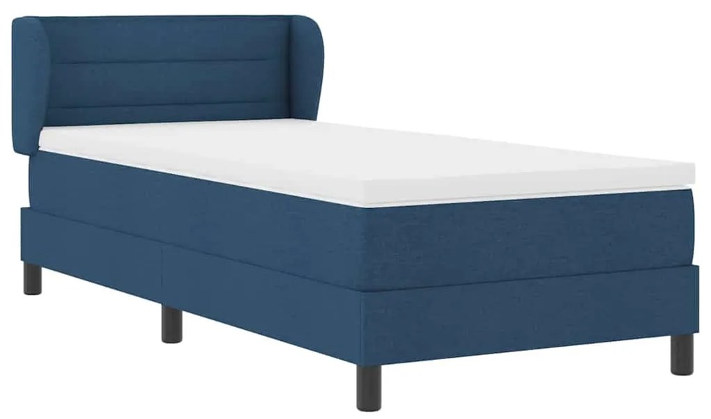 vidaXL Κρεβάτι box spring με στρώμα με στρώμα Μπλε 100 x 200 cm ύφασμα