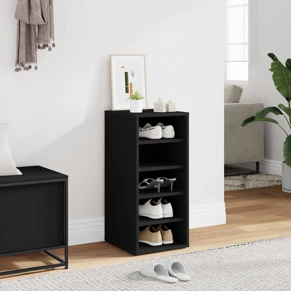 vidaXL Παπουτσοθήκη Μαύρη 31,5 x 35 x 70 εκ. από Μοριοσανίδα