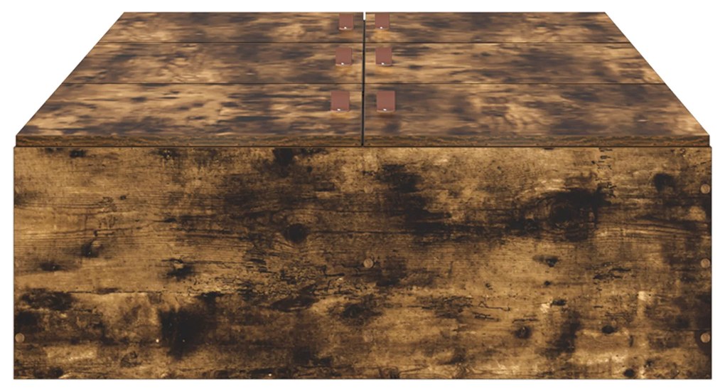 vidaXL Κρεβάτι Αποθήκευσης από Καπνιστό Δρύ 90x190 cm
