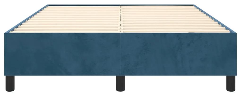 vidaXL Πλαίσιο Κρεβατιού Boxspring Σκούρο Μπλε 140x200 εκ. Βελούδινο