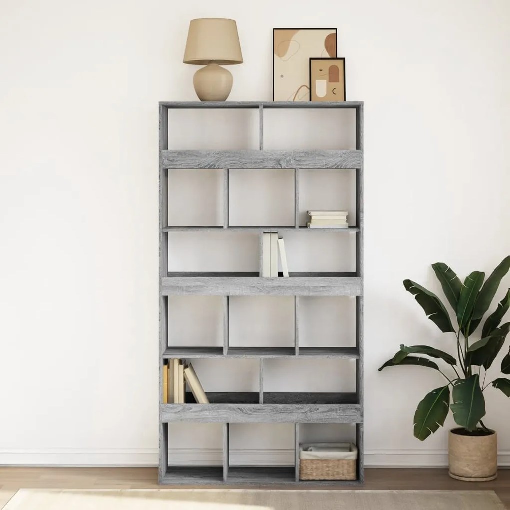 vidaXL Βιβλιοθήκη Γκρι Sonoma 100x33x187,5 εκ. από Επεξεργ. Ξύλο