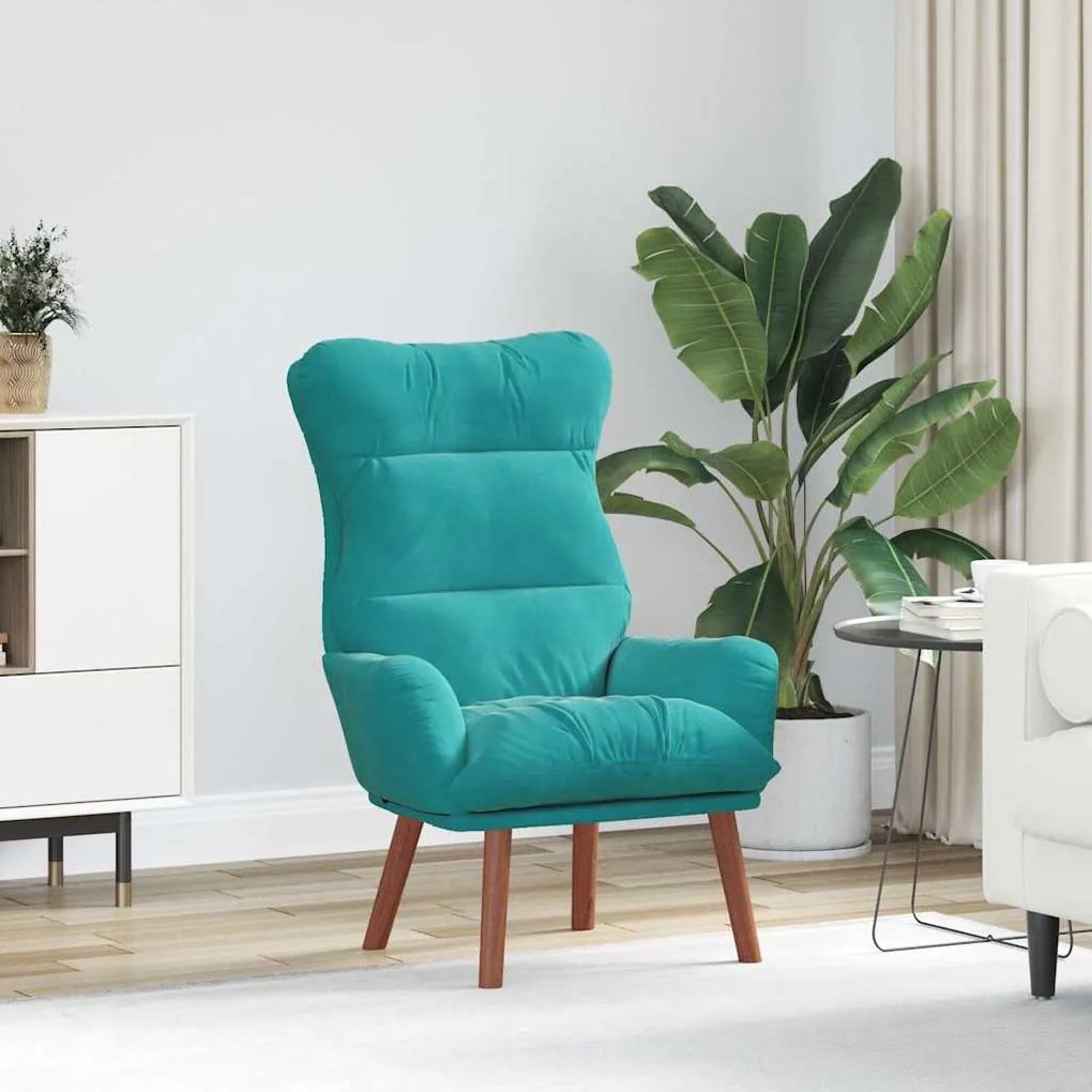 vidaXL Χαλαρωτική Πολυθρόνα Τιρκουάζ 69 x 74 x 93 εκ. Βελούδο
